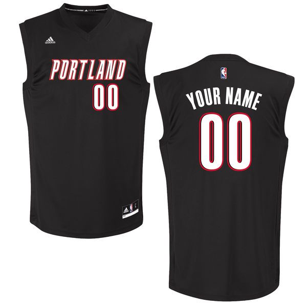 Men Portland Trail Blazers Adidas Black Custom Chase NBA Jersey